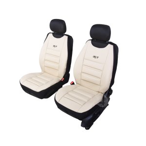Kunstleder Überzüge MIAMI Beige Universell geeignet für Seat Toledo Sitzschoner - 2stk SET