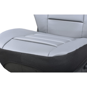 Kunstleder Überzüge STONE Grau Universell geeignet für Fiat Stilo Sitzschoner - 2stk SET