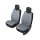 Kunstleder Überzüge STONE Grau Universell geeignet für Fiat Stilo Sitzschoner - 2stk SET