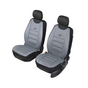 Kunstleder Überzüge STONE Grau Universell geeignet für Seat Ibiza Sitzschoner - 2stk SET