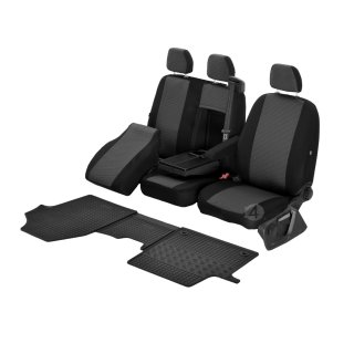 Passgenaue Sitzbezüge HERO und Gummifußmatten ein Set geeignet für Opel Vivaro C ab 2019