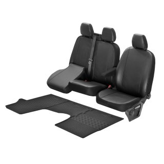 Kunstleder Sitzbez&uuml;ge VIP und Gummifu&szlig;matten ein Set geeignet f&uuml;r Nissan NV300 an 2016