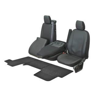 Kunstleder Sitzbez&uuml;ge VIP und Gummifu&szlig;matten ein Set geeignet f&uuml;r Renault Master IV ab 2011