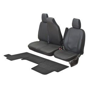 Kunstleder Sitzbezüge VIP und Gummifußmatten ein Set geeignet für Opel Movano B ab 2011