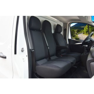 Passgenaue LUX Sitzbezüge passend für Trafic NV300 Vivaro Talento Maßgeschneidert 1+2 ( 3-Sitzer )