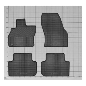 Gummimatten für AUDI Q3 ab 2021 bis 2025 - schwarz, 1,5 cm Rand