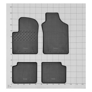 Gummimatten für FIAT 500 ab 2015 - schwarz, 1,5 cm Rand