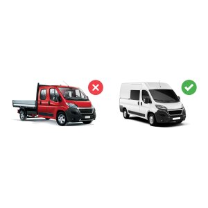 Gummimatten für FIAT Ducato ab 2006 - 2Reihe - schwarz, 1,5 cm Rand