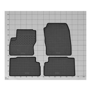Gummimatten für FORD C-Max ab 2011 bis 2019 - schwarz, 1,5 cm Rand