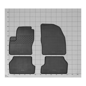 Gummimatten für FORD Focus II ab 2004 bis 2011 - schwarz, 1,5 cm Rand