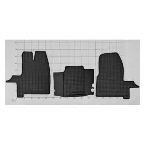 Gummimatten für FORD Tourneo Custom ab 2012 bis 2024 - 2Sitze ( 1+1 ) - schwarz, 1,5 cm Rand