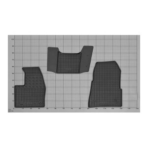 Gummimatten für FORD Tourneo Custom ab 2018 bis 2024 Automat - 2/3Sitze - schwarz, 1,5 cm Rand