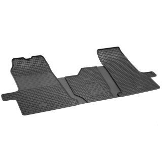 Gummimatten für FORD Transit ab 2000 bis 2014 - 3Sitze - schwarz, 1,5 cm Rand