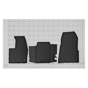 Gummimatten für FORD Transit Custom Automat ab 2020 bis 2024 - schwarz, 1,5 cm Rand
