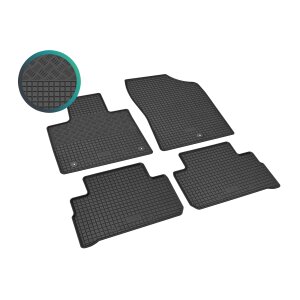 Gummimatten für HYUNDAI Santa Fe ab 2021 - schwarz, 1,5 cm Rand
