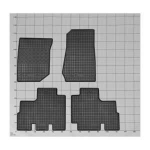 Gummimatten für JEEP Wrangler 2007 bis 2018 - schwarz, 1,5 cm Rand