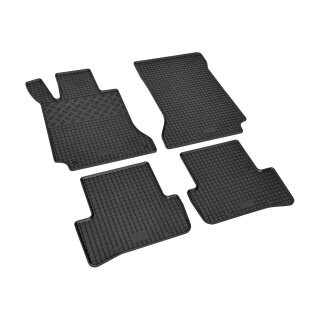 Gummimatten für MERCEDES C-Klasse W/S204 2007 bis 2014 - schwarz, 1,5 cm Rand