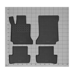 Gummimatten für MERCEDES C-Klasse W/S204 2007 bis 2014 - schwarz, 1,5 cm Rand