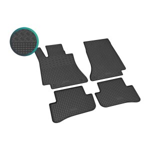 Gummimatten für MERCEDES C-Klasse W205 2014 bis 2021 - schwarz, 1,5 cm Rand