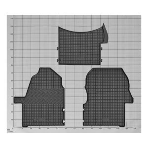 Gummimatten für MERCEDES Sprinter ab 2018 - 2/3 Sitze - schwarz, 1,5 cm Rand