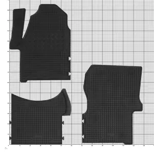 Gummimatten für MERCEDES Sprinter ab 2006 bis 2019 - 3 Sitze - schwarz, 1,5 cm Rand