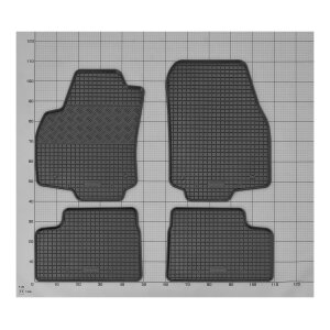 Gummimatten für OPEL Astra H ab 2005 bis 2014 - schwarz, 1,5 cm Rand