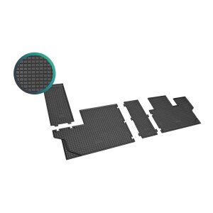 Gummimatten für PEUGEOT Expert ab 2007 bis 2016 - 3reihe - schwarz, 1,5 cm Rand