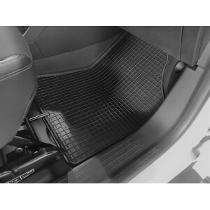 Gummimatten für RENAULT Kangoo Van ab E-TECH ab 2022 - 2Sitze - schwarz, 1,5 cm Rand