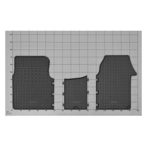 Gummimatten für RENAULT Trafic ab 2002 bis 2014 - 3Sitze - schwarz, 1,5 cm Rand