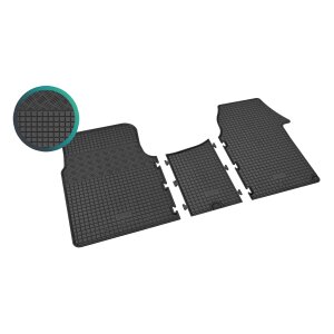 Gummimatten für RENAULT Trafic ab 2002 bis 2014 - 3Sitze - schwarz, 1,5 cm Rand