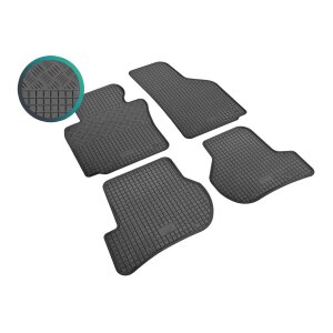 Gummimatten für SEAT Leon ab 2006 bis 2012 - schwarz, 1,5 cm Rand