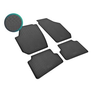 Gummimatten für SKODA Fabia II ab 2007 bis 2014 - schwarz, 1,5 cm Rand