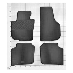 Gummimatten für SKODA Superb II ab 2008 bis 2015 - schwarz, 1,5 cm Rand