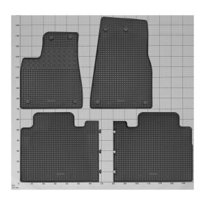 Gummimatten für TESLA X ab 2015 - schwarz, 1,5 cm Rand