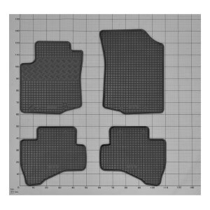 Gummimatten für TOYOTA Aygo II ab 2014 bis 2021 - schwarz, 1,5 cm Rand