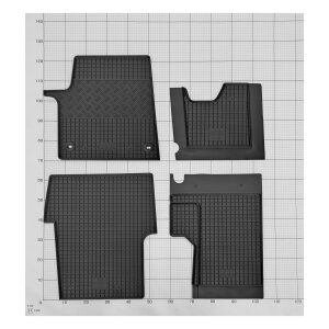 Gummimatten für TOYOTA Proace Verso ab 2016 - 2Sitze + TUNEL - schwarz, 1,5 cm Rand