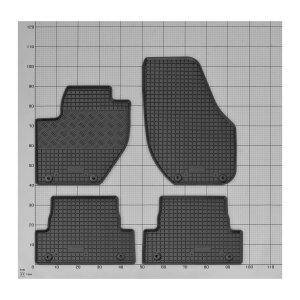 Gummimatten für VOLVO V40 ab 2012 bis 2019 - schwarz, 1,5 cm Rand