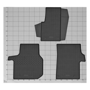 Gummimatten für VW Crafter ab 2017 - 3Sitze - schwarz, 1,5 cm Rand