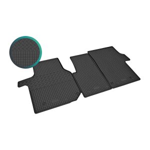 Gummimatten für VW Crafter ab 2017 - 3Sitze - schwarz, 1,5 cm Rand