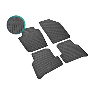 Gummimatten für VW Polo 2014 bis 2019 - schwarz, 1,5 cm Rand