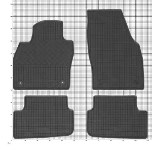 Gummimatten für VW Polo ab 2017 - schwarz, 1,5 cm Rand