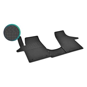 Gummimatten für VW T 6 Transporter/Caravelle/Multivan ab 2015 - 2/3 Sitzer - schwarz, 1,5 cm Rand