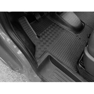 Gummimatten für VW T 6 Transporter/Caravelle/Multivan ab 2015 - 2/3 Sitzer - schwarz, 1,5 cm Rand