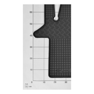 Gummimatten für VW T5 Transporter/Caravelle/Multivan ab 2003 bis 2015 - 2/3 Sitzer - schwarz, 1,5 cm Rand