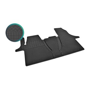 Gummimatten für VW T6. 1 Transporter/Caravelle/Multivan ab 2019 - 2/3Sitze - schwarz, 1,5 cm Rand