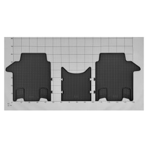 Gummimatten für VW T7 Multivan ab 2022 - 2Reihe - schwarz, 1,5 cm Rand