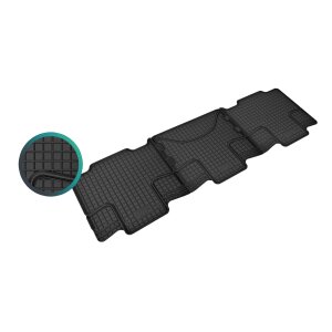 Gummimatten für VW T7 Multivan ab 2022 |3Reihe - schwarz, 1,5 cm Rand