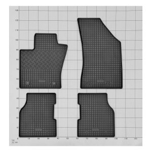 Gummimatten für JEEP Compass MHEV ab 2021 - schwarz, 1,5 cm Rand