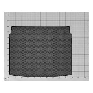 Kofferraumwanne für AUDI Q3 Sportback ab 2021 - schwarz, rutschfest, wasserdicht, 1,5 cm rand,