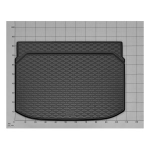 Kofferraumwanne für NISSAN Qashqai ab 2022 - schwarz, rutschfest, wasserdicht, 1,5 cm rand,